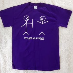 Stick Figures "I've Got Your Back" Purple T-Shirt